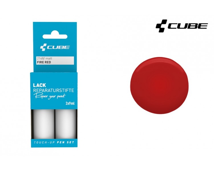 CUBE Lackreparaturstift Set FIRE RED matt