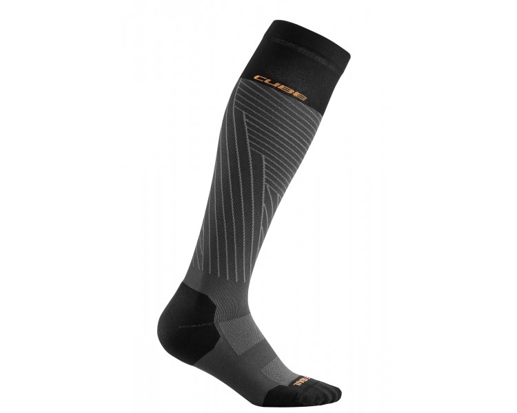 CUBE Socke Extra High Cut grey n orange