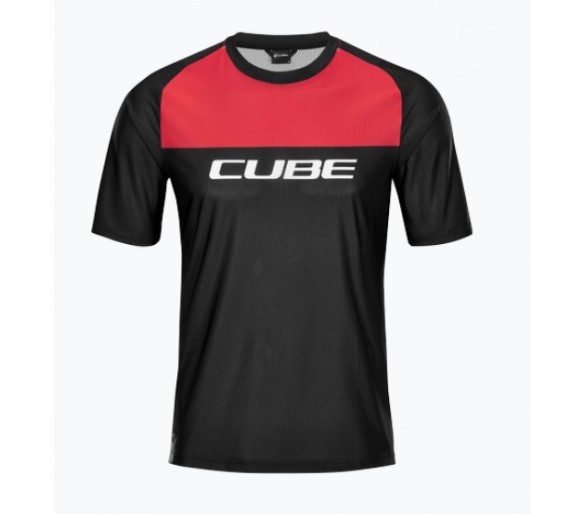 CUBE EDGE Rundhalstrikot kurzarm black-red