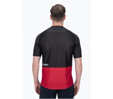 CUBE EDGE Rundhalstrikot kurzarm black-red