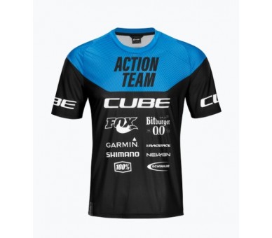 CUBE EDGE Rundhalstrikot kurzarm X Actionteam black-blue
