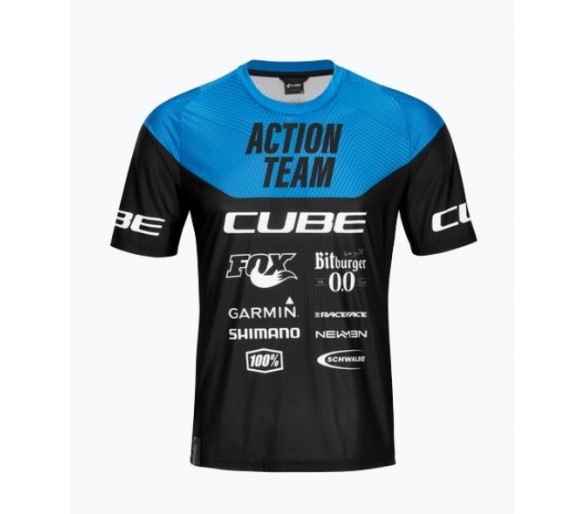 CUBE EDGE Rundhalstrikot kurzarm X Actionteam black-blue