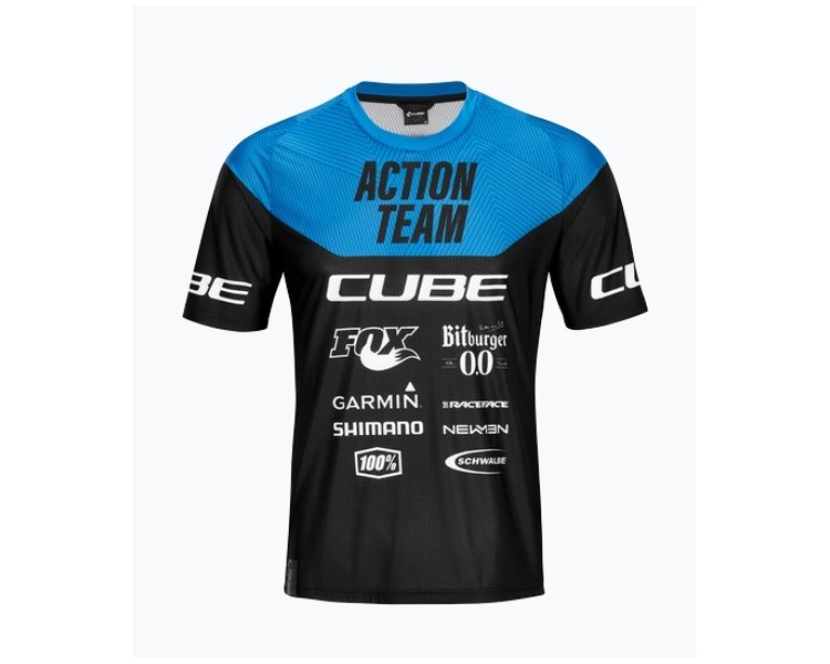 CUBE EDGE Rundhalstrikot kurzarm X Actionteam black-blue