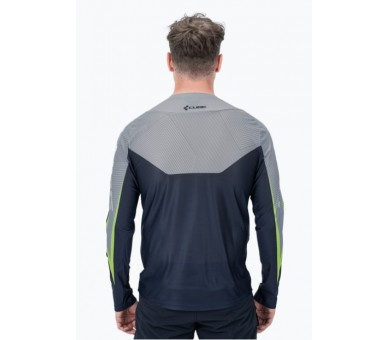 CUBE EDGE Rundhalstrikot langarm grey-lime
