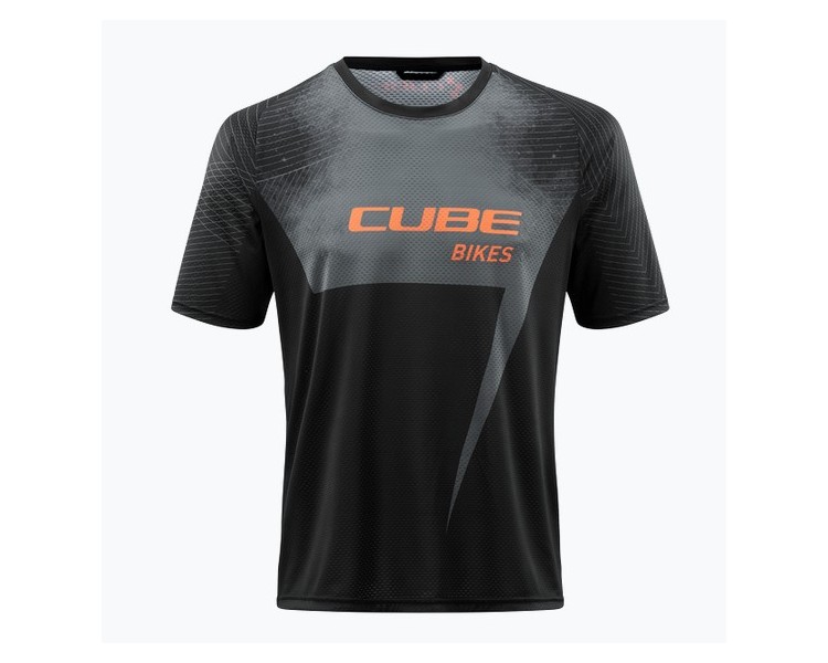 CUBE EDGE Rundhalstrikot kurzarm black-orange