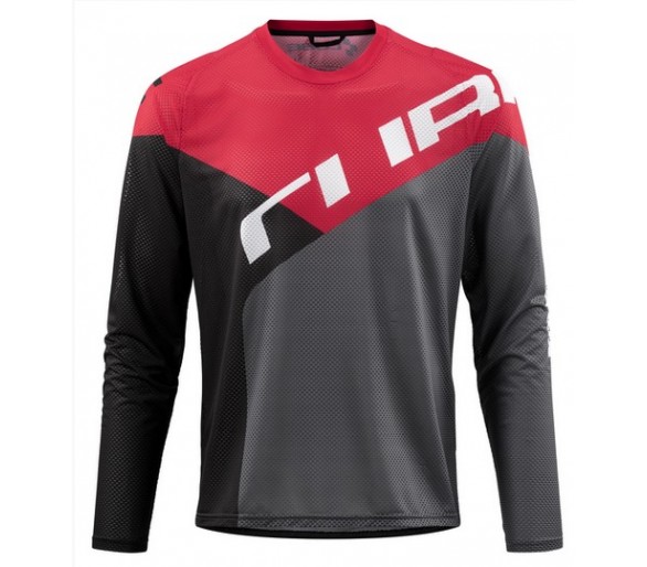 CUBE EDGE Rundhalstrikot langarm black-red