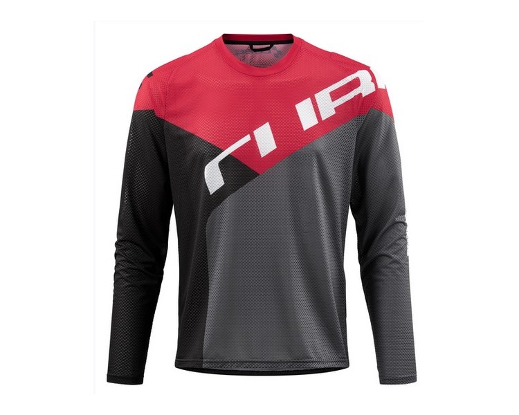 CUBE EDGE Rundhalstrikot langarm black-red