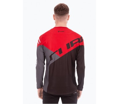 CUBE EDGE Rundhalstrikot langarm black-red