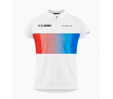 CUBE TEAMLINE Trikot ROOKIE kurzarm white-blue-red