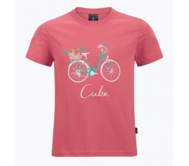 CUBE Organic T-Shirt ROOKIE Floral Bike coral