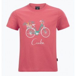 CUBE Organic T-Shirt ROOKIE Floral Bike coral