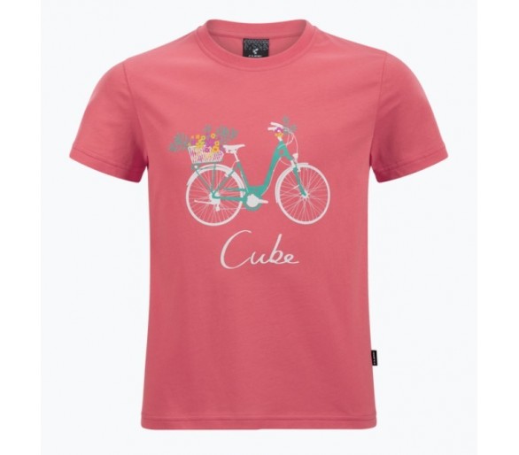 CUBE Organic T-Shirt ROOKIE Floral Bike coral