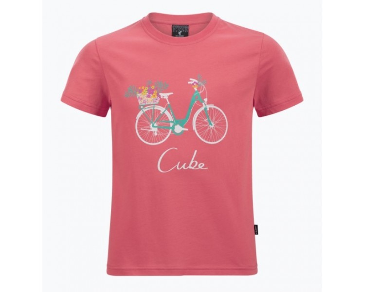 CUBE Organic T-Shirt ROOKIE Floral Bike coral