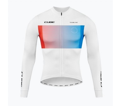 CUBE TEAMLINE Trikot langarm white´n´blue´n´red