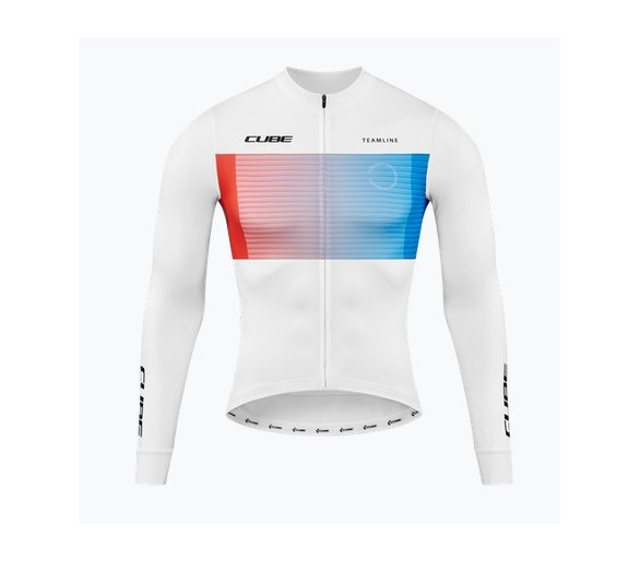 CUBE TEAMLINE Trikot langarm white´n´blue´n´red