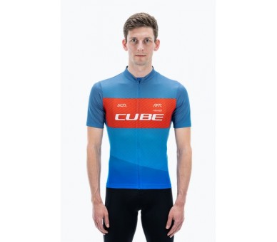 CUBE TEAMLINE Trikot CMPT kurzarm blue´n´red´n´grey