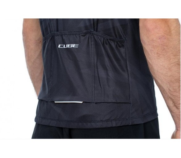 CUBE ATX Trikot Full Zip CMPT kurzarm black´n´grey