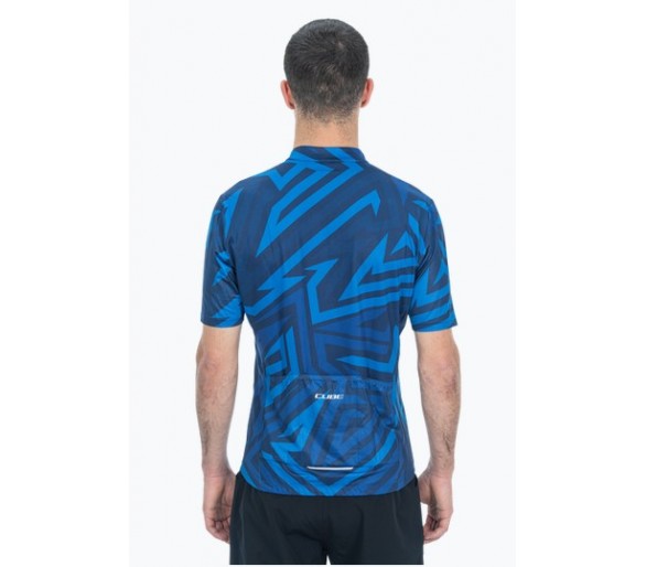 CUBE ATX Trikot Full Zip CMPT kurzarm blue