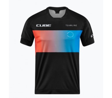 CUBE TEAMLINE Rundhalstrikot kurzarm black´n´blue´n´red