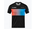 CUBE TEAMLINE Rundhalstrikot kurzarm black´n´blue´n´red