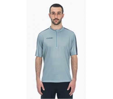 CUBE ATX Trikot Half Zip CMPT kurzarm grey