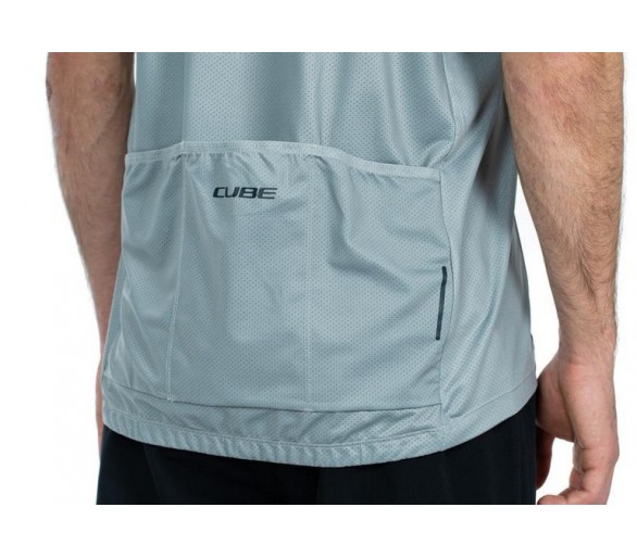 CUBE ATX Trikot Half Zip CMPT kurzarm grey