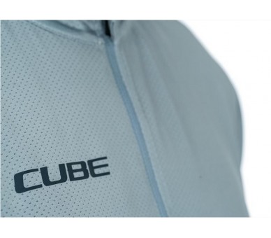 CUBE ATX Trikot Half Zip CMPT kurzarm grey