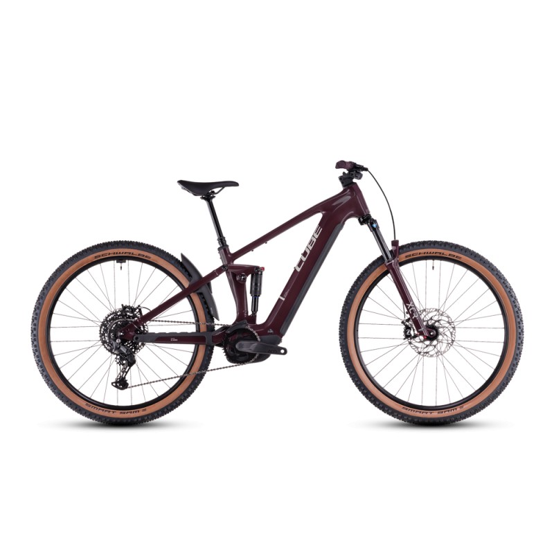 VTT électrique tout suspendu Cube stereo hybrid one22 pro 600 wh amarone´n´grey